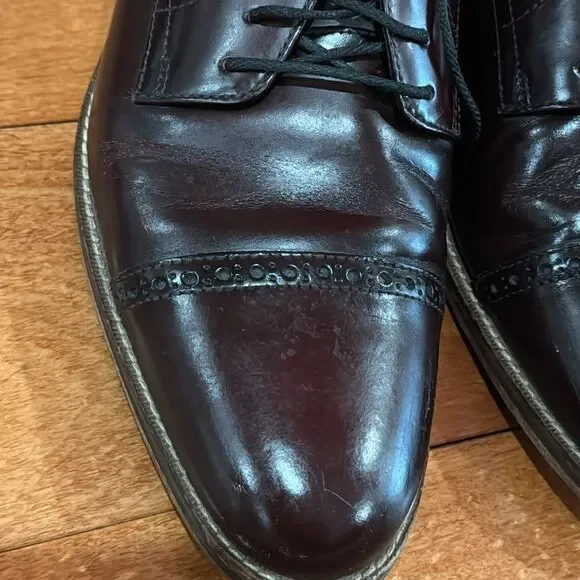 Cole Haan Mens Cap Toe C10840 Burgundy Leather Lace-up Oxfords Madison SZ 10.5M - Picture 9 of 15